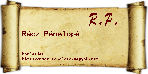 Rácz Pénelopé névjegykártya